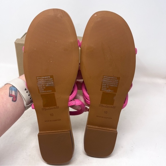 NWT Madewell The Amel Slide Sandal Raspberry Frosting Pink  Genuine Leather 10 - Picture 3 of 5